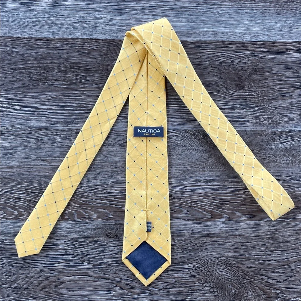 Nautica Big Boy Tie Classic Yellow and Blue Checkered